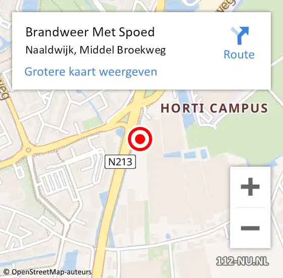Locatie op kaart van de 112 melding: Brandweer Met Spoed Naar Naaldwijk, Middel Broekweg op 10 april 2024 19:33