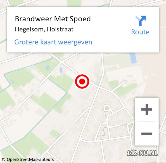 Locatie op kaart van de 112 melding: Brandweer Met Spoed Naar Hegelsom, Holstraat op 10 april 2024 20:03