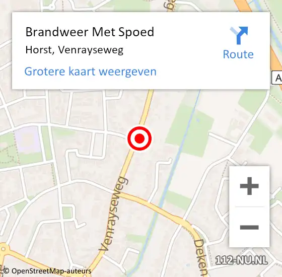 Locatie op kaart van de 112 melding: Brandweer Met Spoed Naar Horst, Venrayseweg op 10 april 2024 20:04