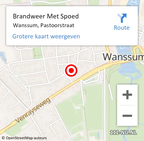 Locatie op kaart van de 112 melding: Brandweer Met Spoed Naar Wanssum, Pastoorstraat op 10 april 2024 20:15