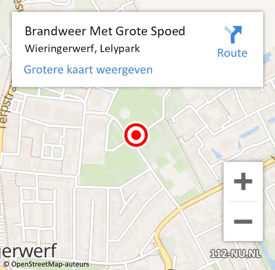 Locatie op kaart van de 112 melding: Brandweer Met Grote Spoed Naar Wieringerwerf, Lelypark op 10 april 2024 21:03