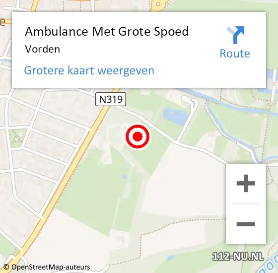 Locatie op kaart van de 112 melding: Ambulance Met Grote Spoed Naar Vorden op 10 april 2024 22:01