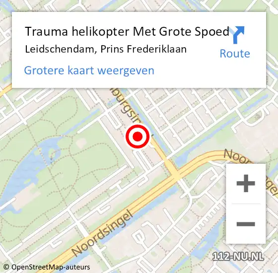 Locatie op kaart van de 112 melding: Trauma helikopter Met Grote Spoed Naar Leidschendam, Prins Frederiklaan op 10 april 2024 22:47