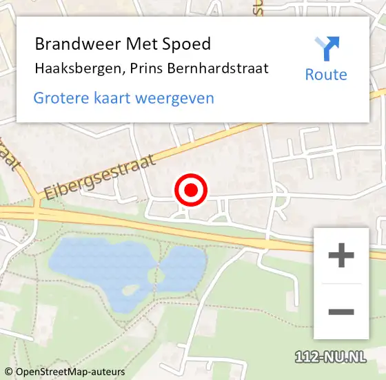 Locatie op kaart van de 112 melding: Brandweer Met Spoed Naar Haaksbergen, Prins Bernhardstraat op 11 april 2024 00:08
