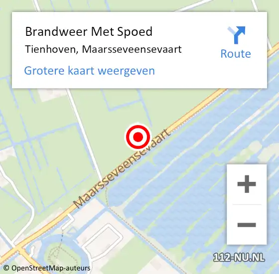 Locatie op kaart van de 112 melding: Brandweer Met Spoed Naar Tienhoven, Maarsseveensevaart op 11 april 2024 02:50