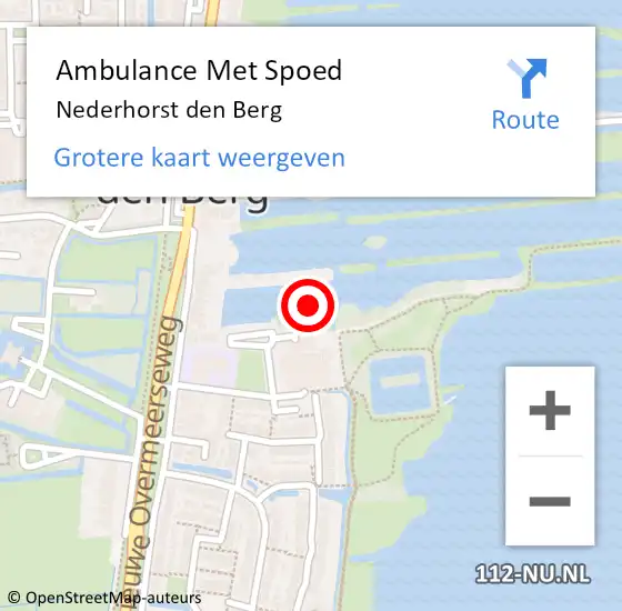 Locatie op kaart van de 112 melding: Ambulance Met Spoed Naar Nederhorst den Berg op 11 april 2024 07:32