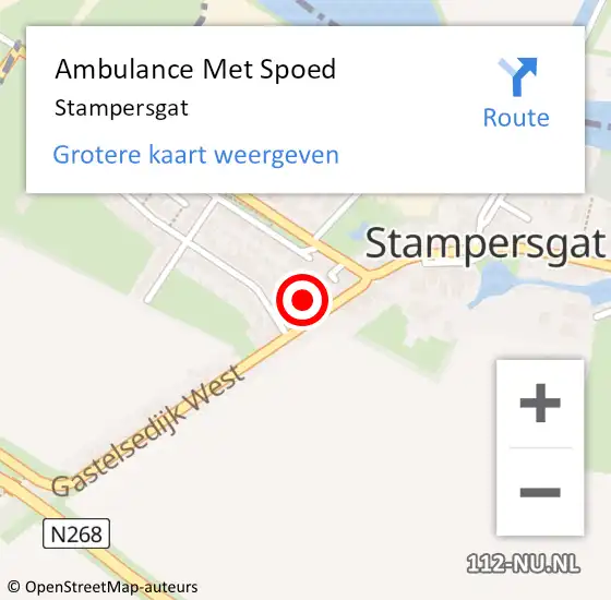 Locatie op kaart van de 112 melding: Ambulance Met Spoed Naar Stampersgat op 11 april 2024 07:55