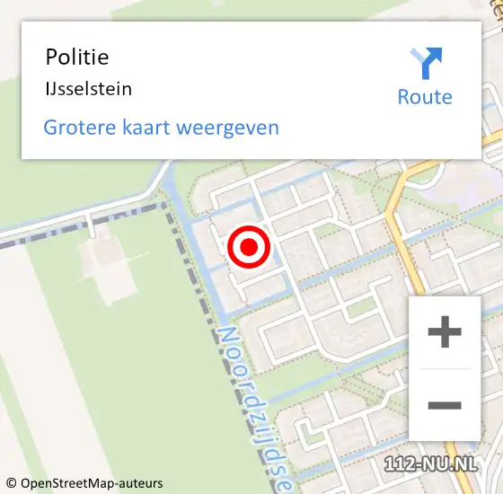 Locatie op kaart van de 112 melding: Politie IJsselstein op 11 april 2024 08:20