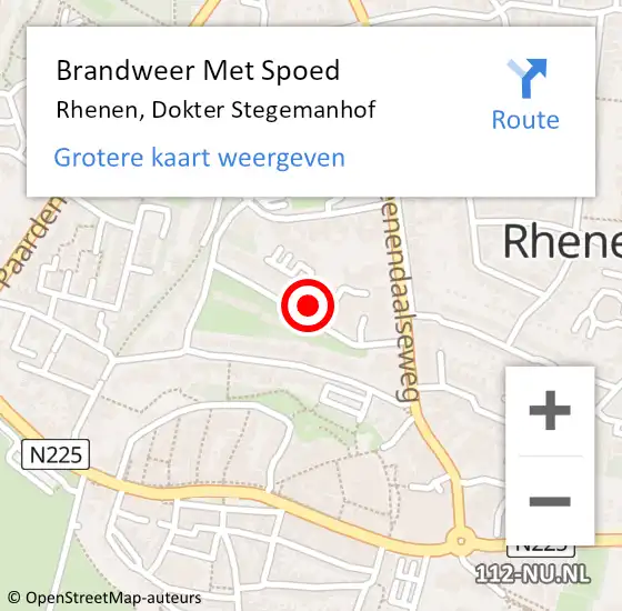 Locatie op kaart van de 112 melding: Brandweer Met Spoed Naar Rhenen, Dokter Stegemanhof op 11 april 2024 08:33