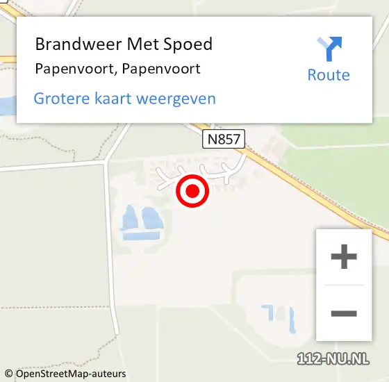 Locatie op kaart van de 112 melding: Brandweer Met Spoed Naar Papenvoort, Papenvoort op 11 april 2024 09:19