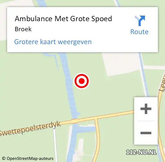 Locatie op kaart van de 112 melding: Ambulance Met Grote Spoed Naar Broek op 11 april 2024 09:32