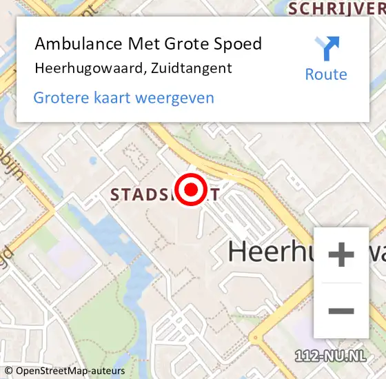 Locatie op kaart van de 112 melding: Ambulance Met Grote Spoed Naar Heerhugowaard, Zuidtangent op 11 april 2024 09:33