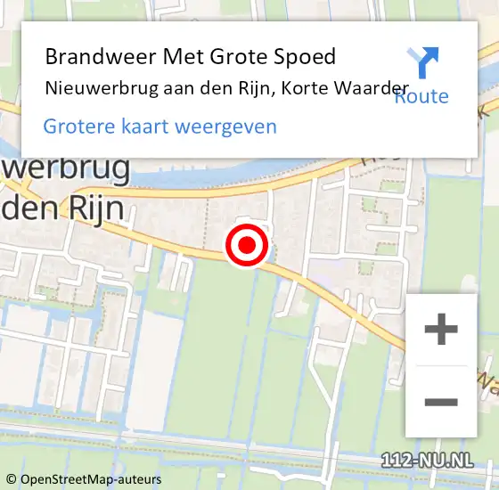 Locatie op kaart van de 112 melding: Brandweer Met Grote Spoed Naar Nieuwerbrug aan den Rijn, Korte Waarder op 11 april 2024 09:38
