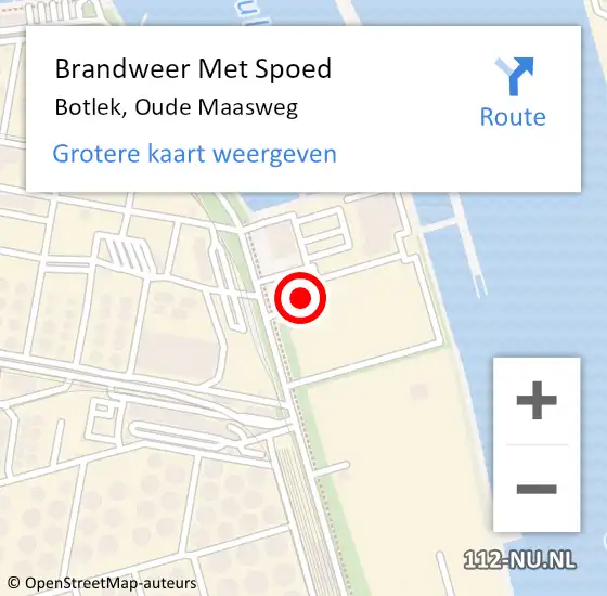 Locatie op kaart van de 112 melding: Brandweer Met Spoed Naar Botlek, Oude Maasweg op 11 april 2024 13:05
