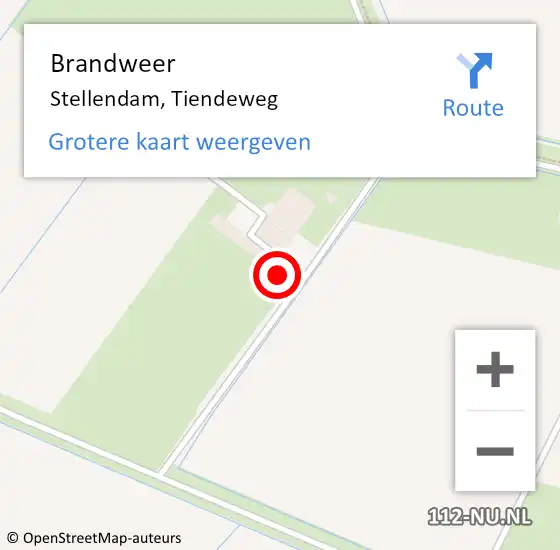 Locatie op kaart van de 112 melding: Brandweer Stellendam, Tiendeweg op 11 april 2024 13:44