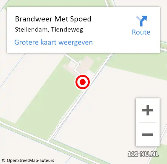 Locatie op kaart van de 112 melding: Brandweer Met Spoed Naar Stellendam, Tiendeweg op 11 april 2024 14:09