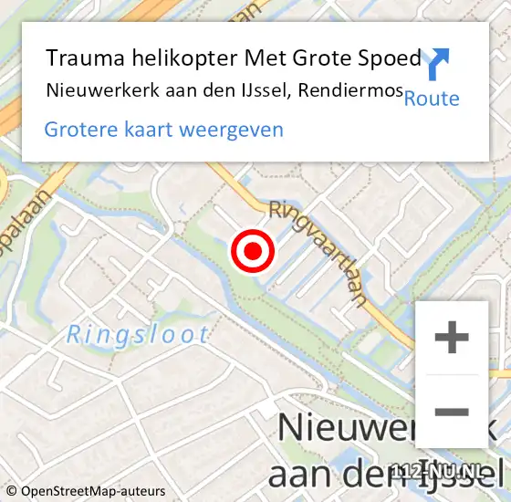 Locatie op kaart van de 112 melding: Trauma helikopter Met Grote Spoed Naar Nieuwerkerk aan den IJssel, Rendiermos op 11 april 2024 14:15