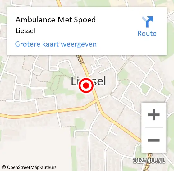 Locatie op kaart van de 112 melding: Ambulance Met Spoed Naar Liessel op 11 april 2024 14:27
