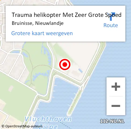 Locatie op kaart van de 112 melding: Trauma helikopter Met Zeer Grote Spoed Naar Bruinisse, Nieuwlandje op 11 april 2024 14:28