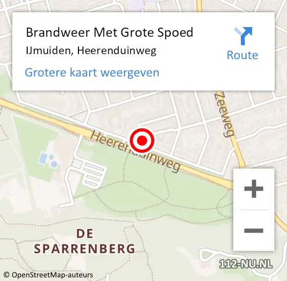 Locatie op kaart van de 112 melding: Brandweer Met Grote Spoed Naar IJmuiden, Heerenduinweg op 11 april 2024 14:33