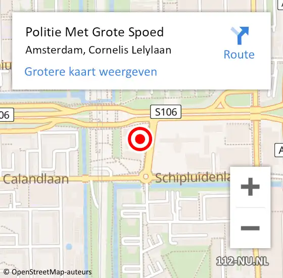 Locatie op kaart van de 112 melding: Politie Met Grote Spoed Naar Amsterdam, Cornelis Lelylaan op 11 april 2024 14:38