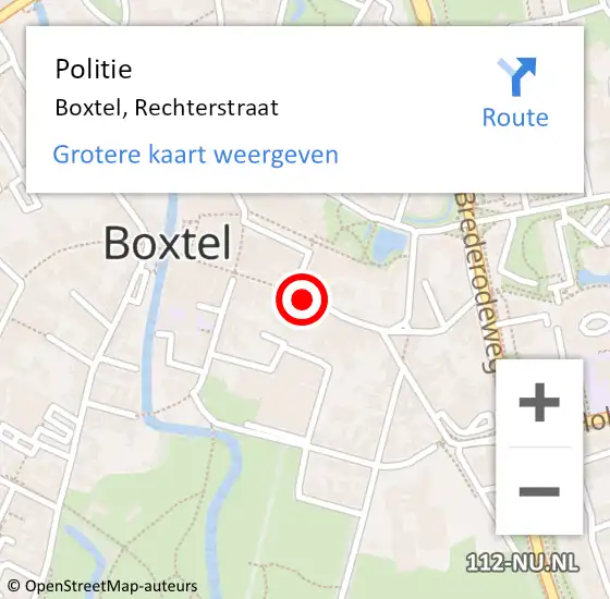 Locatie op kaart van de 112 melding: Politie Boxtel, Rechterstraat op 11 april 2024 14:39