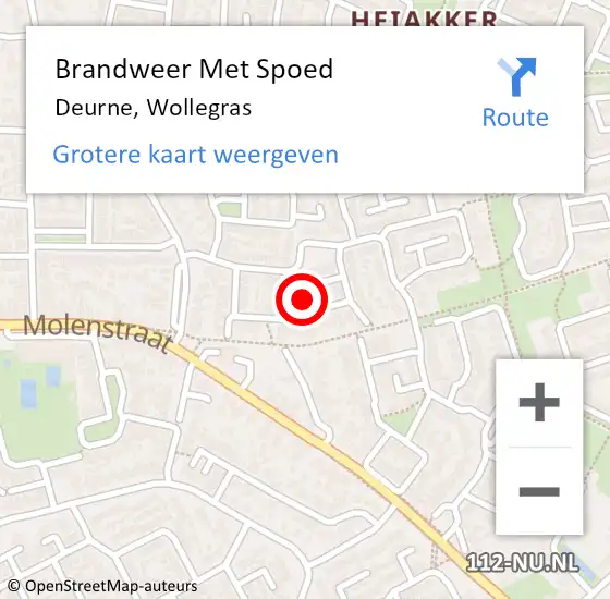 Locatie op kaart van de 112 melding: Brandweer Met Spoed Naar Deurne, Wollegras op 11 april 2024 14:59