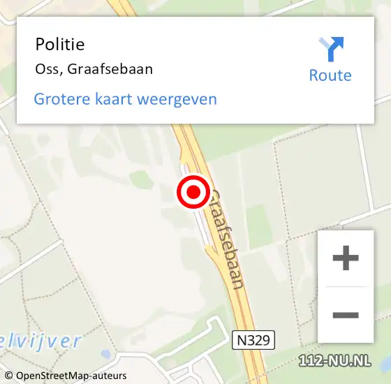Locatie op kaart van de 112 melding: Politie Oss, Graafsebaan op 11 april 2024 15:10