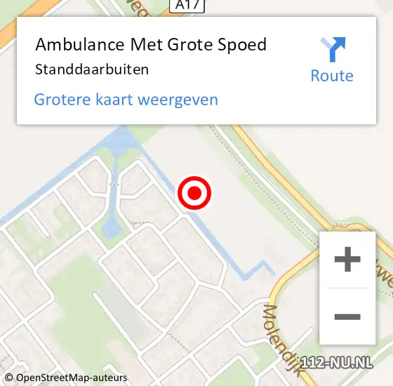 Locatie op kaart van de 112 melding: Ambulance Met Grote Spoed Naar Standdaarbuiten op 11 april 2024 16:43