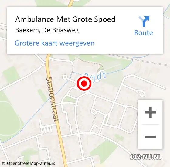 Locatie op kaart van de 112 melding: Ambulance Met Grote Spoed Naar Baexem, De Briasweg op 11 april 2024 17:15