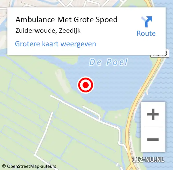 Locatie op kaart van de 112 melding: Ambulance Met Grote Spoed Naar Zuiderwoude, Zeedijk op 11 april 2024 17:19