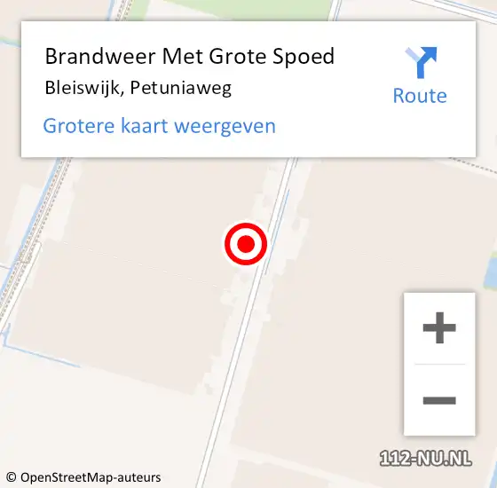 Locatie op kaart van de 112 melding: Brandweer Met Grote Spoed Naar Bleiswijk, Petuniaweg op 11 april 2024 17:34