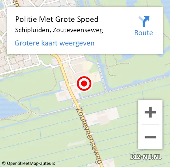 Locatie op kaart van de 112 melding: Politie Met Grote Spoed Naar Schipluiden, Zouteveenseweg op 11 april 2024 17:44