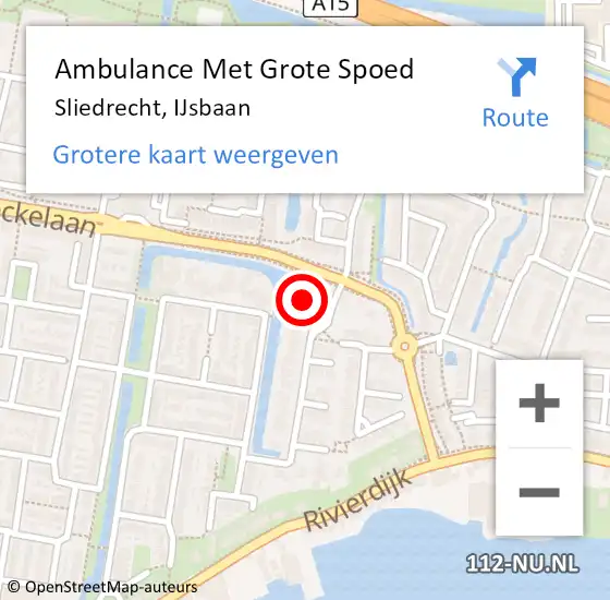 Locatie op kaart van de 112 melding: Ambulance Met Grote Spoed Naar Sliedrecht, IJsbaan op 11 april 2024 17:50