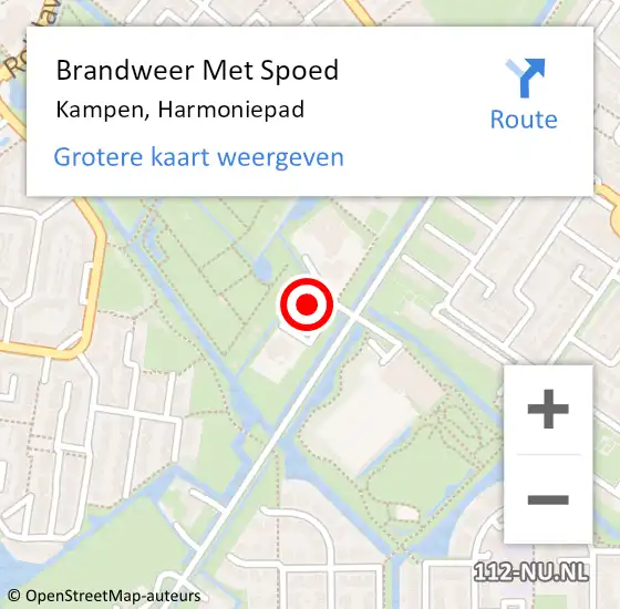 Locatie op kaart van de 112 melding: Brandweer Met Spoed Naar Kampen, Harmoniepad op 11 april 2024 18:58