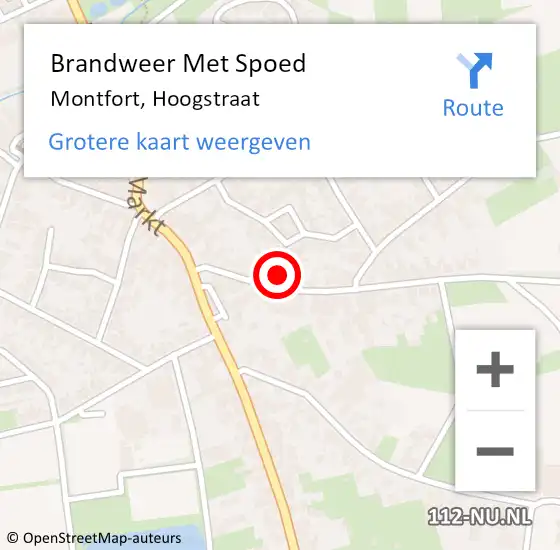 Locatie op kaart van de 112 melding: Brandweer Met Spoed Naar Montfort, Hoogstraat op 11 april 2024 20:05