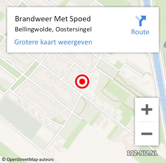 Locatie op kaart van de 112 melding: Brandweer Met Spoed Naar Bellingwolde, Oostersingel op 11 april 2024 20:55