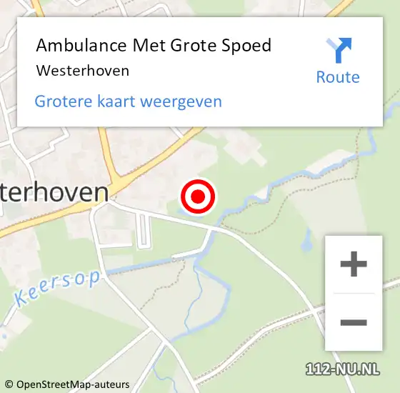 Locatie op kaart van de 112 melding: Ambulance Met Grote Spoed Naar Westerhoven op 11 april 2024 22:53