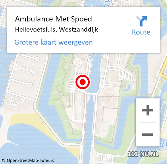 Locatie op kaart van de 112 melding: Ambulance Met Spoed Naar Hellevoetsluis, Westzanddijk op 12 april 2024 00:12