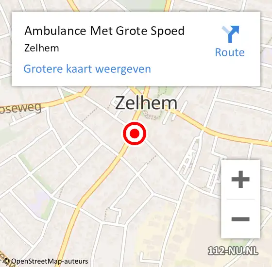 Locatie op kaart van de 112 melding: Ambulance Met Grote Spoed Naar Zelhem op 12 april 2024 01:15
