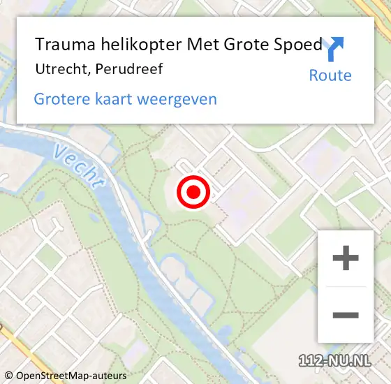 Locatie op kaart van de 112 melding: Trauma helikopter Met Grote Spoed Naar Utrecht, Perudreef op 12 april 2024 02:43