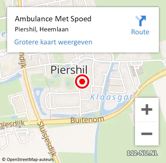 Locatie op kaart van de 112 melding: Ambulance Met Spoed Naar Piershil, Heemlaan op 12 april 2024 04:37