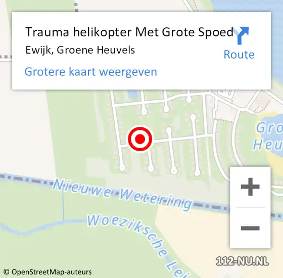Locatie op kaart van de 112 melding: Trauma helikopter Met Grote Spoed Naar Ewijk, Groene Heuvels op 12 april 2024 07:54