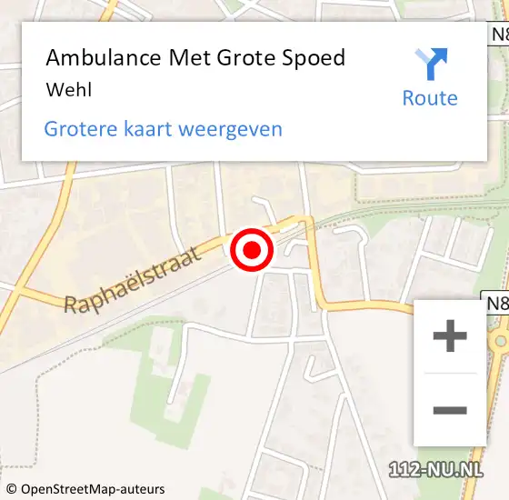 Locatie op kaart van de 112 melding: Ambulance Met Grote Spoed Naar Wehl op 12 april 2024 08:28