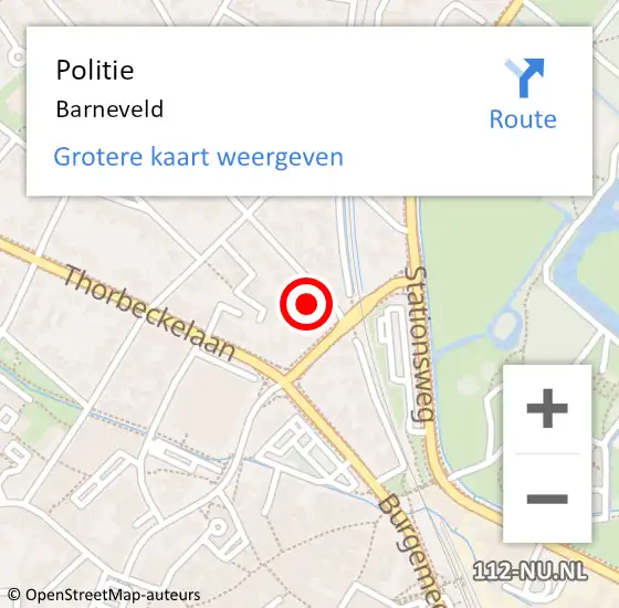 Locatie op kaart van de 112 melding: Politie Barneveld op 12 april 2024 08:49
