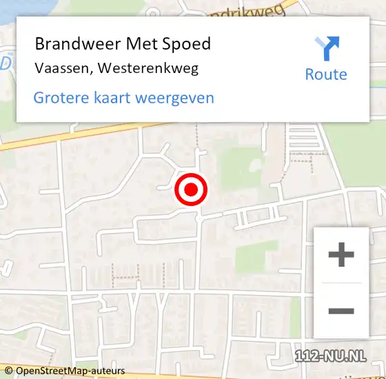 Locatie op kaart van de 112 melding: Brandweer Met Spoed Naar Vaassen, Westerenkweg op 12 april 2024 08:50