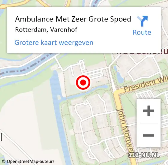 Locatie op kaart van de 112 melding: Ambulance Met Zeer Grote Spoed Naar Rotterdam, Varenhof op 12 april 2024 08:55