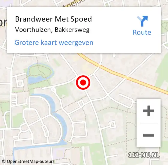 Locatie op kaart van de 112 melding: Brandweer Met Spoed Naar Voorthuizen, Bakkersweg op 12 april 2024 08:58