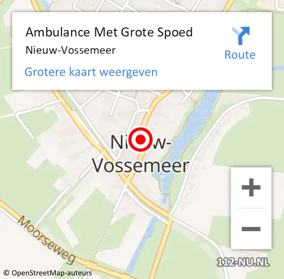 Locatie op kaart van de 112 melding: Ambulance Met Grote Spoed Naar Nieuw-Vossemeer op 12 april 2024 08:58