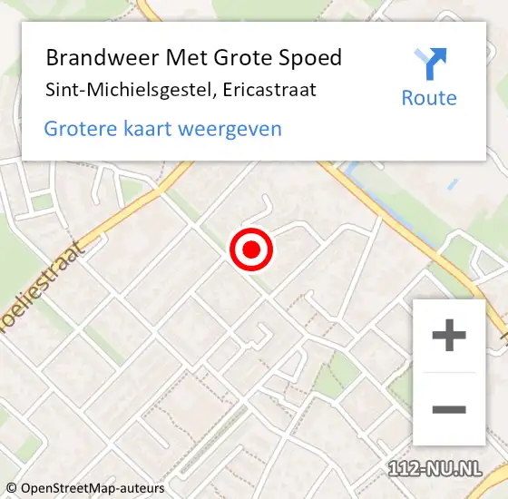 Locatie op kaart van de 112 melding: Brandweer Met Grote Spoed Naar Sint-Michielsgestel, Ericastraat op 12 april 2024 09:21